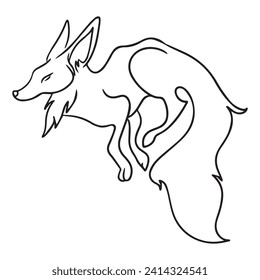 Vector illustration fox graphic design,art tattoo sketch,hand drawing,use in printing