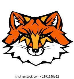 Vector illustration of fox head color version. Tattoo style