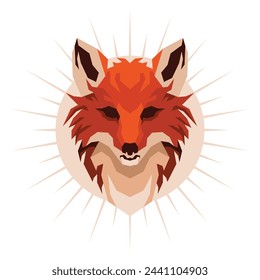 vector illustration of fox head in geometric or low poly style