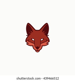 Vector illustration of fox head logo design template. flat style