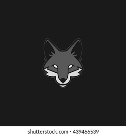 Vector illustration of fox head logo design template. flat style