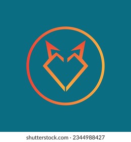 vector illustration of Fox icon design at blue background