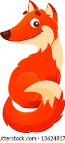 Vector illustration of a fox isolated on a white background
