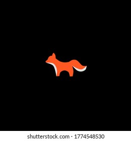 Vector illustration of fox on black background