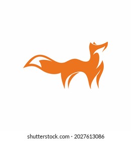 Vector illustration of a Fox on a white background, Wild Animal