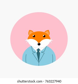 vector illustration of fox on a white background