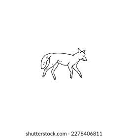 vector illustration of fox outline concept