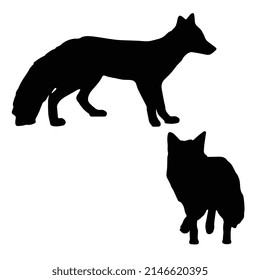 Vector illustration of fox silhouette Art