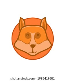 vector illustration of a fox in a simple flat style.
