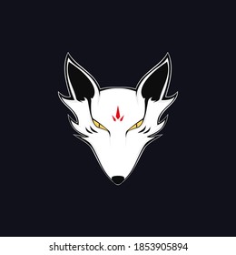 vector illustration of fox spirit head