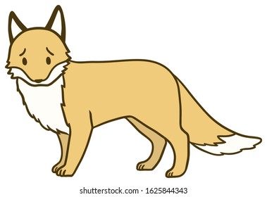Vector illustration of a fox with troubled face