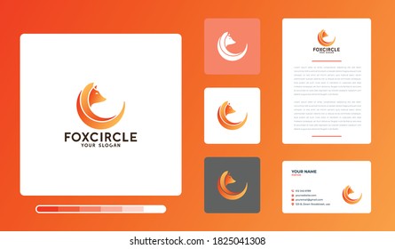 Vector illustration of foxcircle logo design template. Isolated on a colored background.