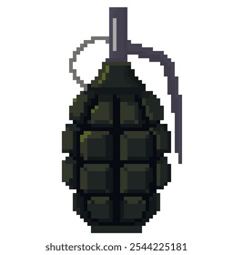 Vektorgrafik Frag grenada Symbol Einzeln auf Weiß. Pixel Art Waffe