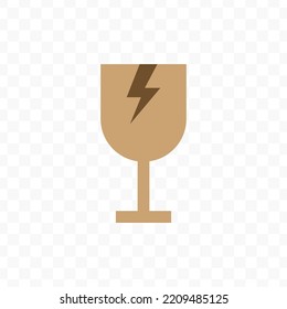 Vector illustration of fragile icon sign and symbol. colored icons for website design .Simple design on transparent background (PNG).
