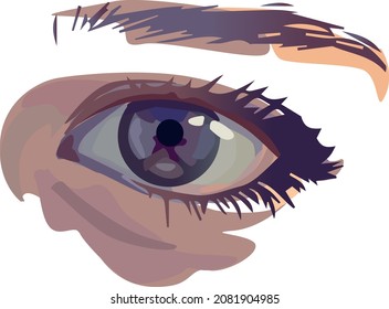 Vector illustration. A fragment of a portrait, an eye.