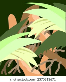 vector illustration of Fragrant Screwpine flower (Pandanus tectorius)