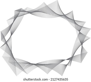 vector illustration of frame with abstract gray colored waves lines on white background