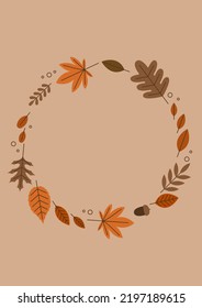 Vector illustration frame of autumn leaves.