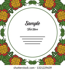 Vector illustration frame beautiful green leaves for write your text hand drawn