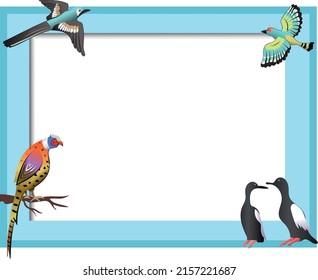 Vector illustration frame with birds