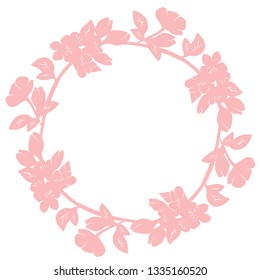 vector illustration frame of blossoming apple trees