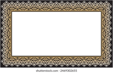 Vector illustration for frame border, rectangular shape. Eastern style elements, Arabic ornament. suitable for frames. Usability with text input area in the middle