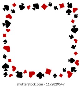 Vector illustration of Vector illustration of a frame of characters playing cards on a white background.