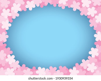 Vector illustration of frame with cherry blossoms
