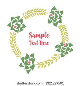 Vector illustration frame colorful leaves for write your text hand drawn