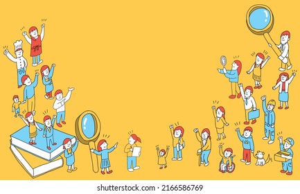 Vector illustration frame of diversity concept. 