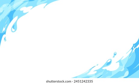 Vector illustration of a frame with the effect of water splashing_16:9