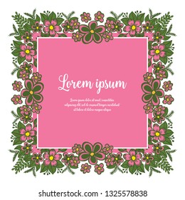 Vector illustration frame floral decorative with write invitation marriage hand drawn