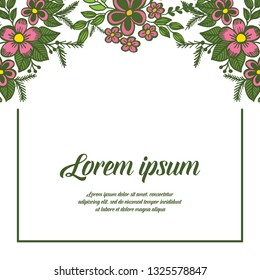 Vector illustration frame floral decorative with write invitation marriage hand drawn