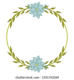 Vector illustration frame floral grey and yellow hand drawn