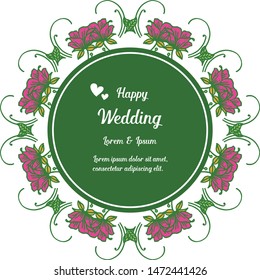 Vector illustration frame floral isolated on white backdrop for will you marry me