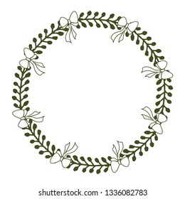 Vector illustration frame flower black with white backdrop hand drawn