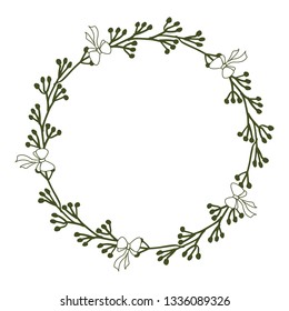 Vector illustration frame flower black with white backdrop hand drawn
