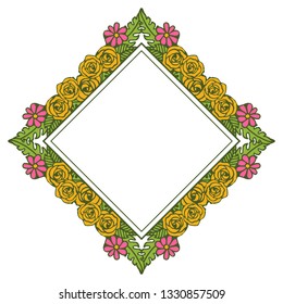 Vector illustration frame flower hand drawn
