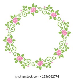 Vector illustration frame flower leaf orange beautiful hand drawn