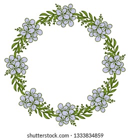 Vector illustration frame flower red and violet hand drawn