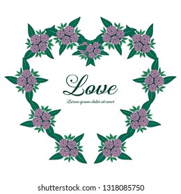 Vector illustration frame flower shape heart hand drawn