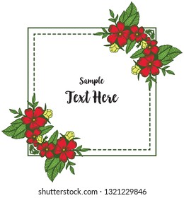 Vector illustration frame flower for write your text hand drawn