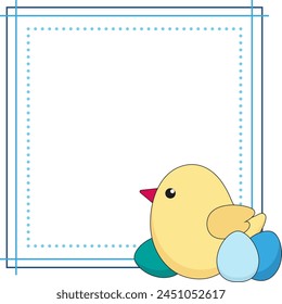 Vector illustration of a frame for framing with a chicken