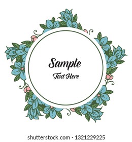 Vector illustration frame green flower for write your text hand drawn
