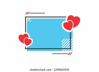 Vector illustration frame and hearts. The form for the love message of a greeting card.