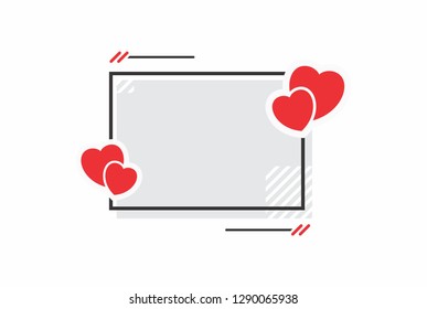 Vector illustration frame and hearts. The form for the love message of a greeting card.