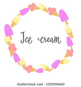 
vector illustration, frame of ice cream