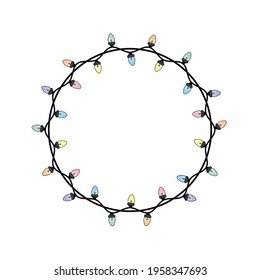 Vector illustration frame with lamp