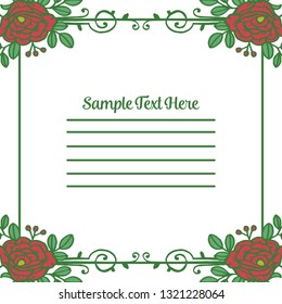 Vector illustration frame leaf green for write your text hand drawn