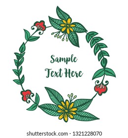 Vector illustration frame leaf green for write your text hand drawn